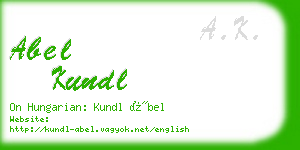 abel kundl business card